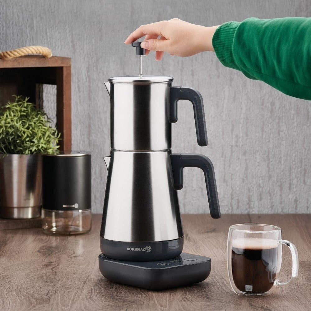 KORKMAZ A850-01 Moderna Gri/Satin 1600 W Çay Makinesi