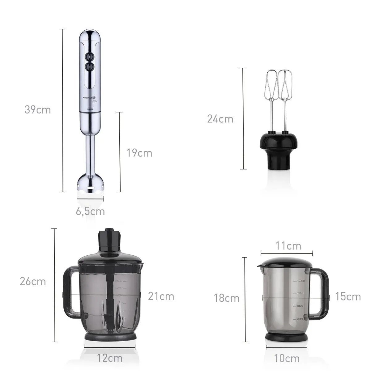 KORKMAZ Mia Mega Blender Set Inox/Krom A447-16