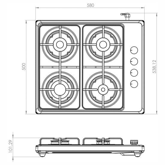 LUXELL LX420F Beyaz Setüstü Ocak