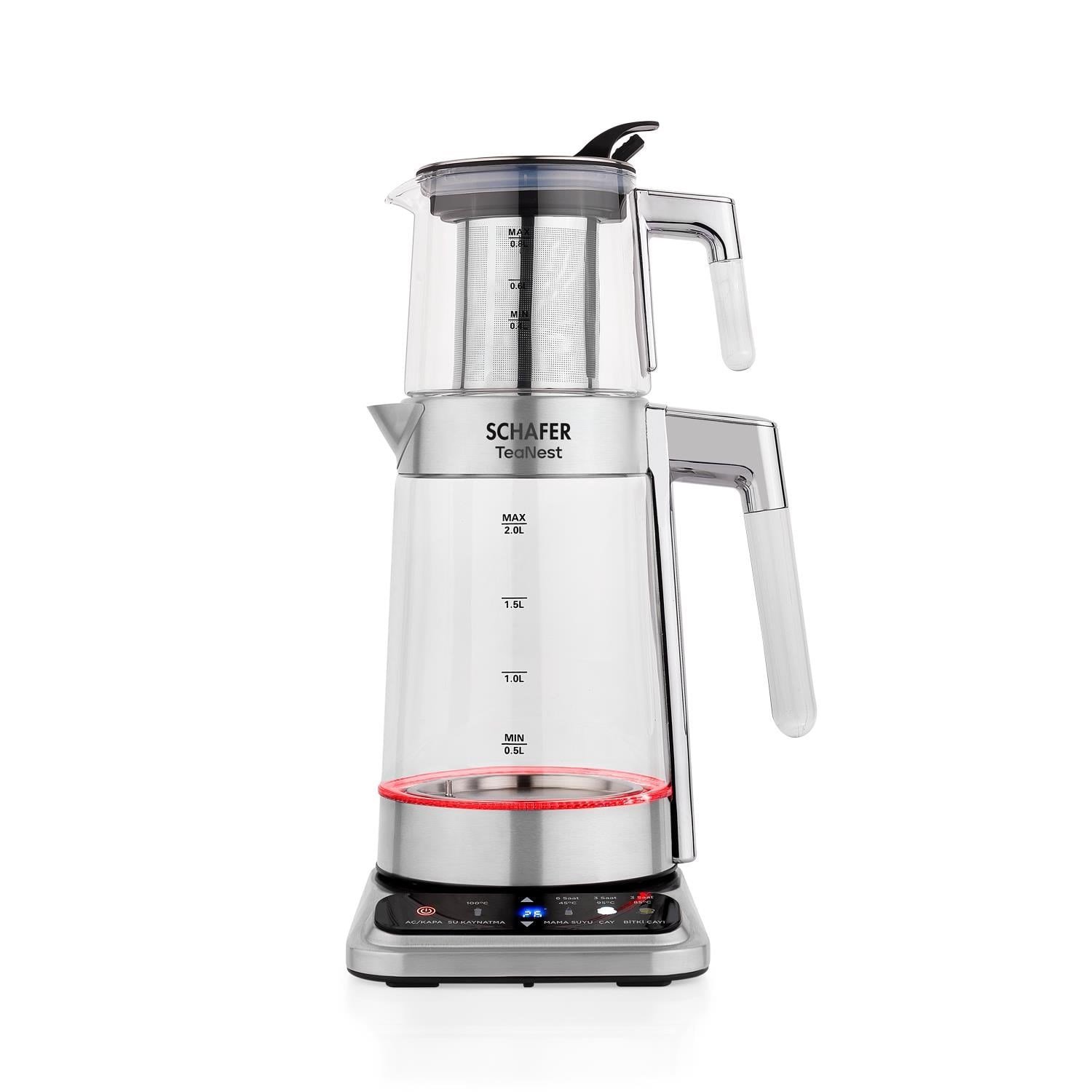 SCHAFER TeaNest Dijital Cam Çay Makinesi Inox