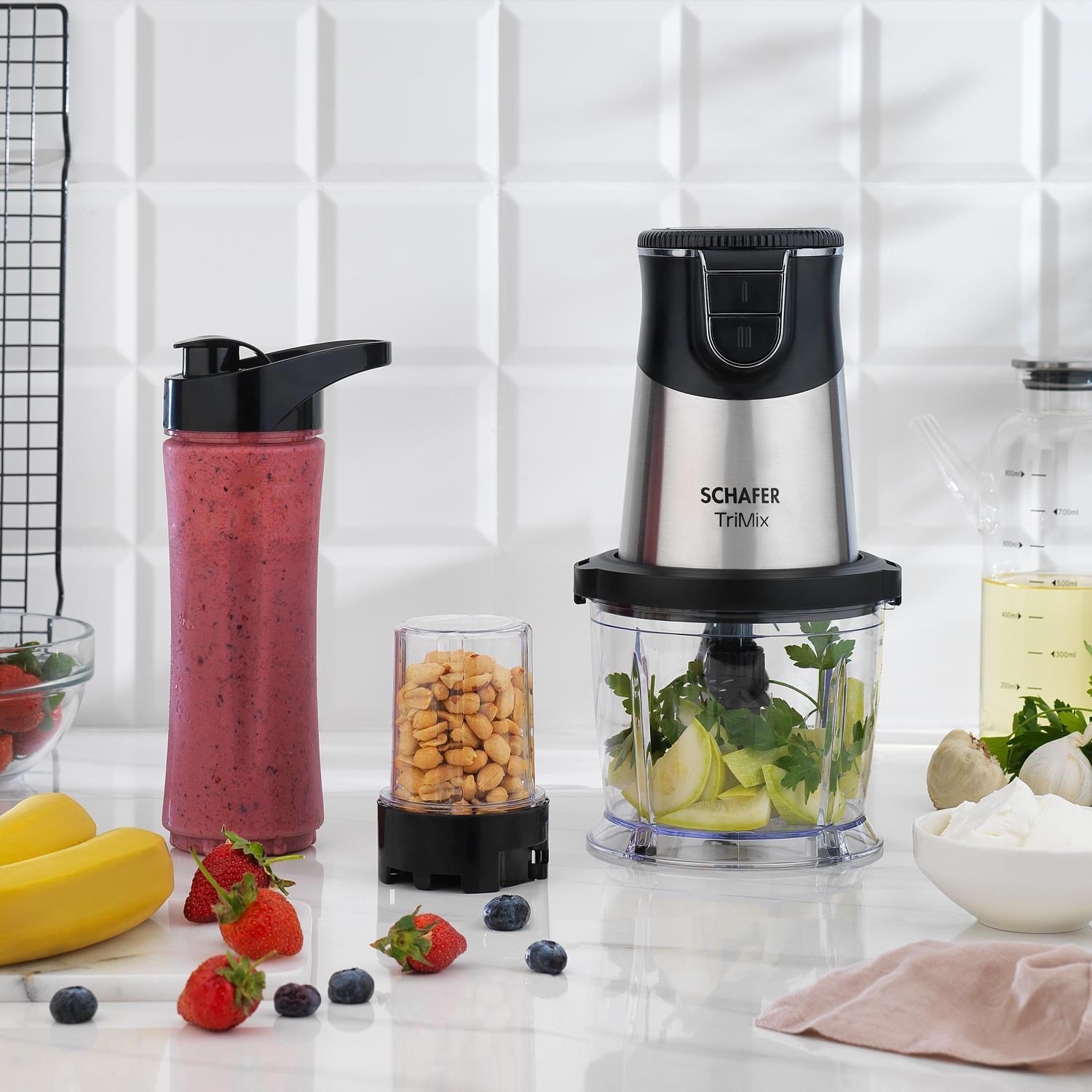 SCHAFER TriMix 3 Ü 1 Arada Blender Set - Inox (INX01)