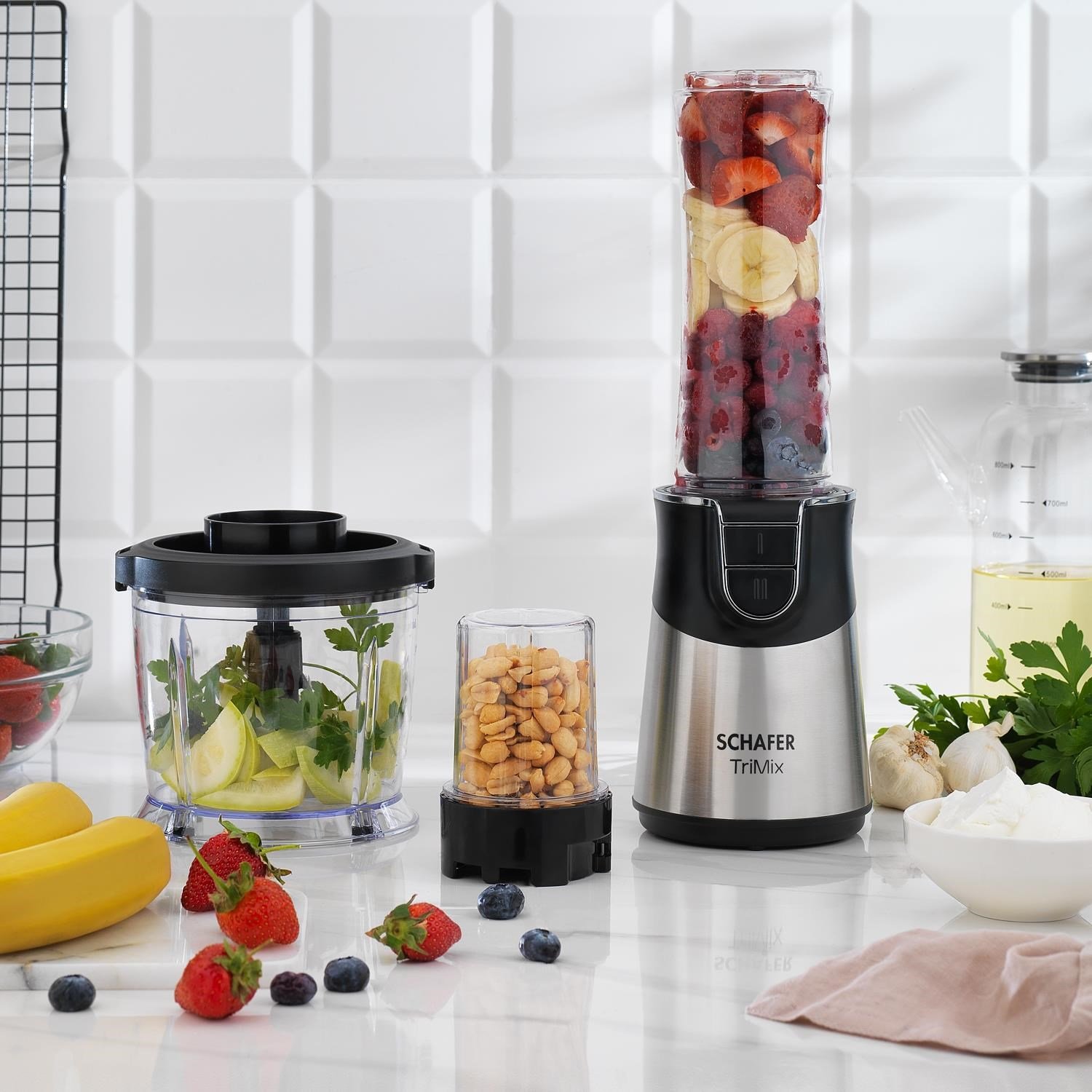 SCHAFER TriMix 3 Ü 1 Arada Blender Set - Inox (INX01)
