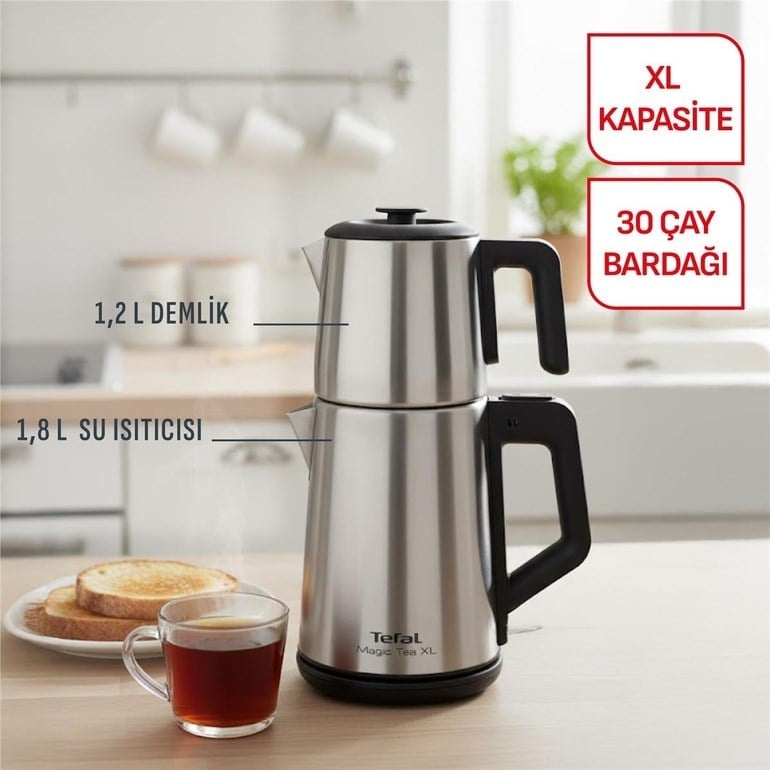TEFAL Magic Tea XL Paslanmaz Çelik Çay Makinesi (9100044377)