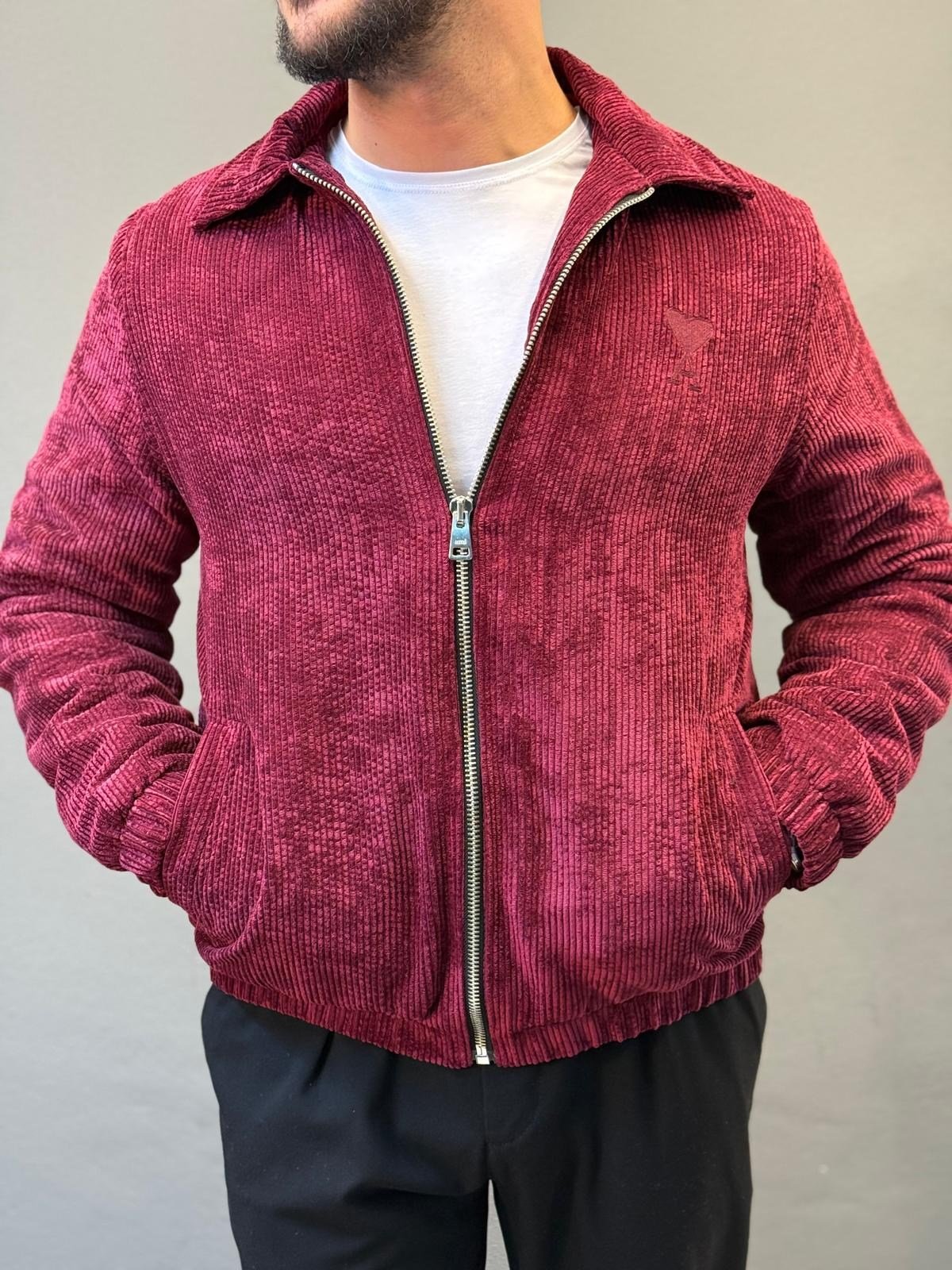 Kadife ceket Bordo