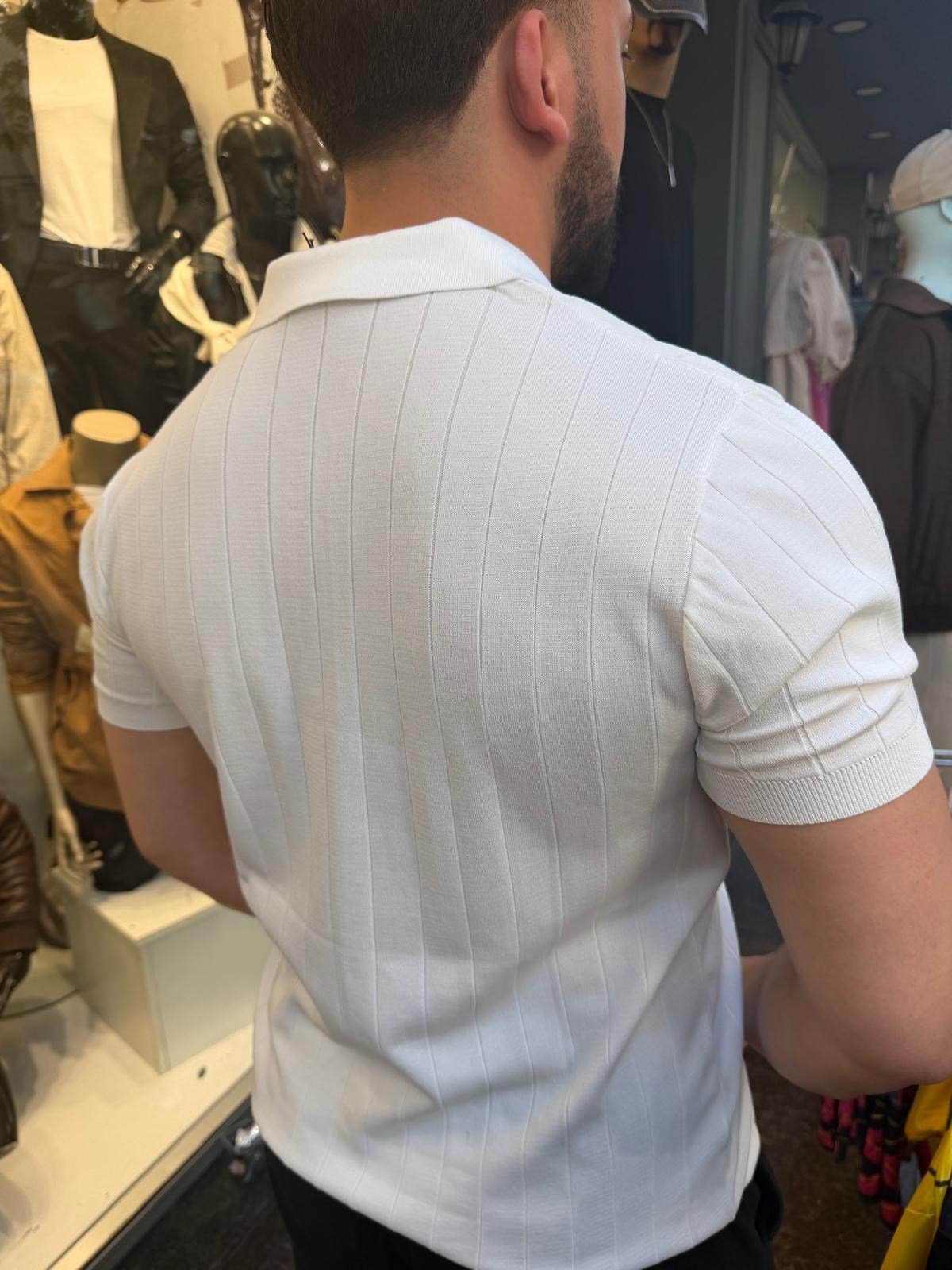 polo yaka fermuarlı triko