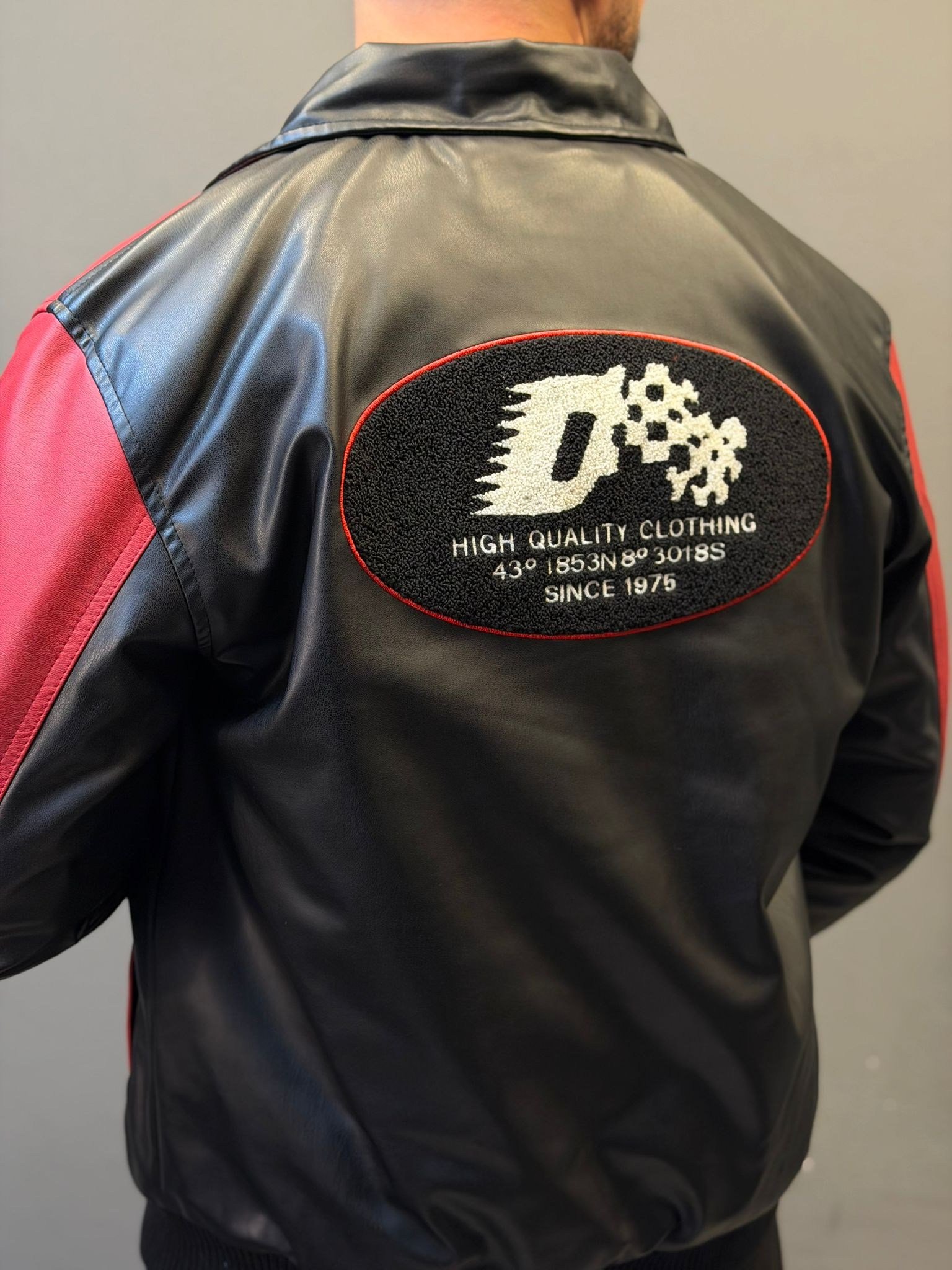 Racing Biker Astarlı Deri Kırmız