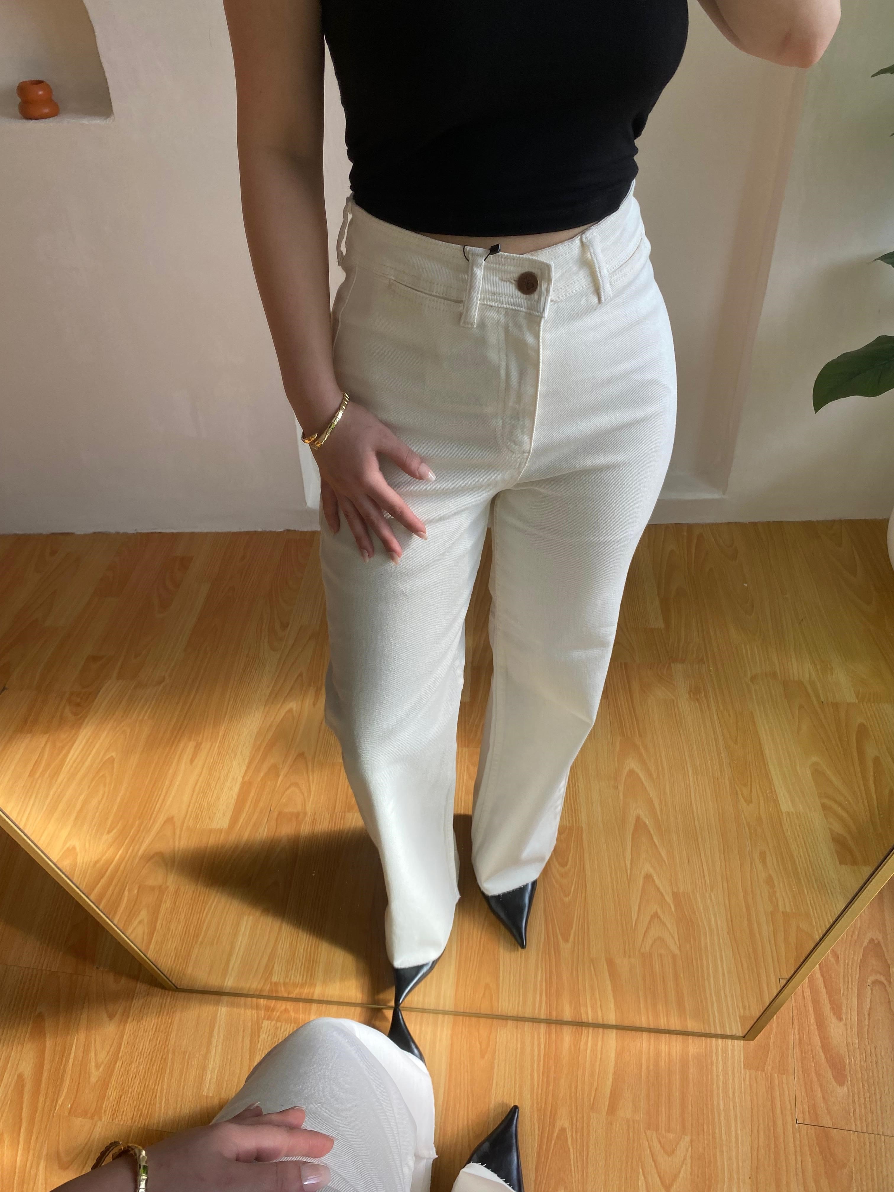 Ekru Dessa Wide Leg Jean