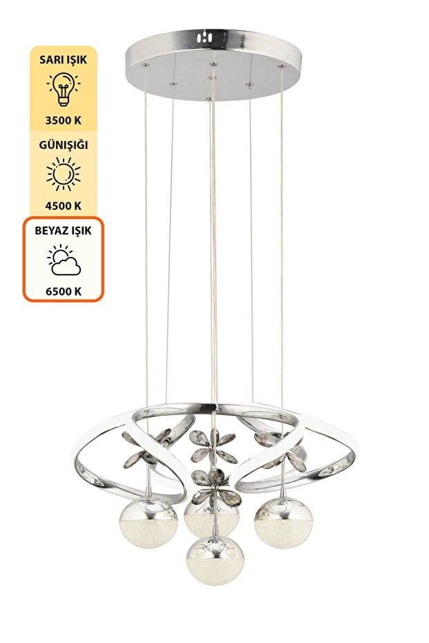 DRONE 4'LÜ KROM LED SARKIT AVİZE