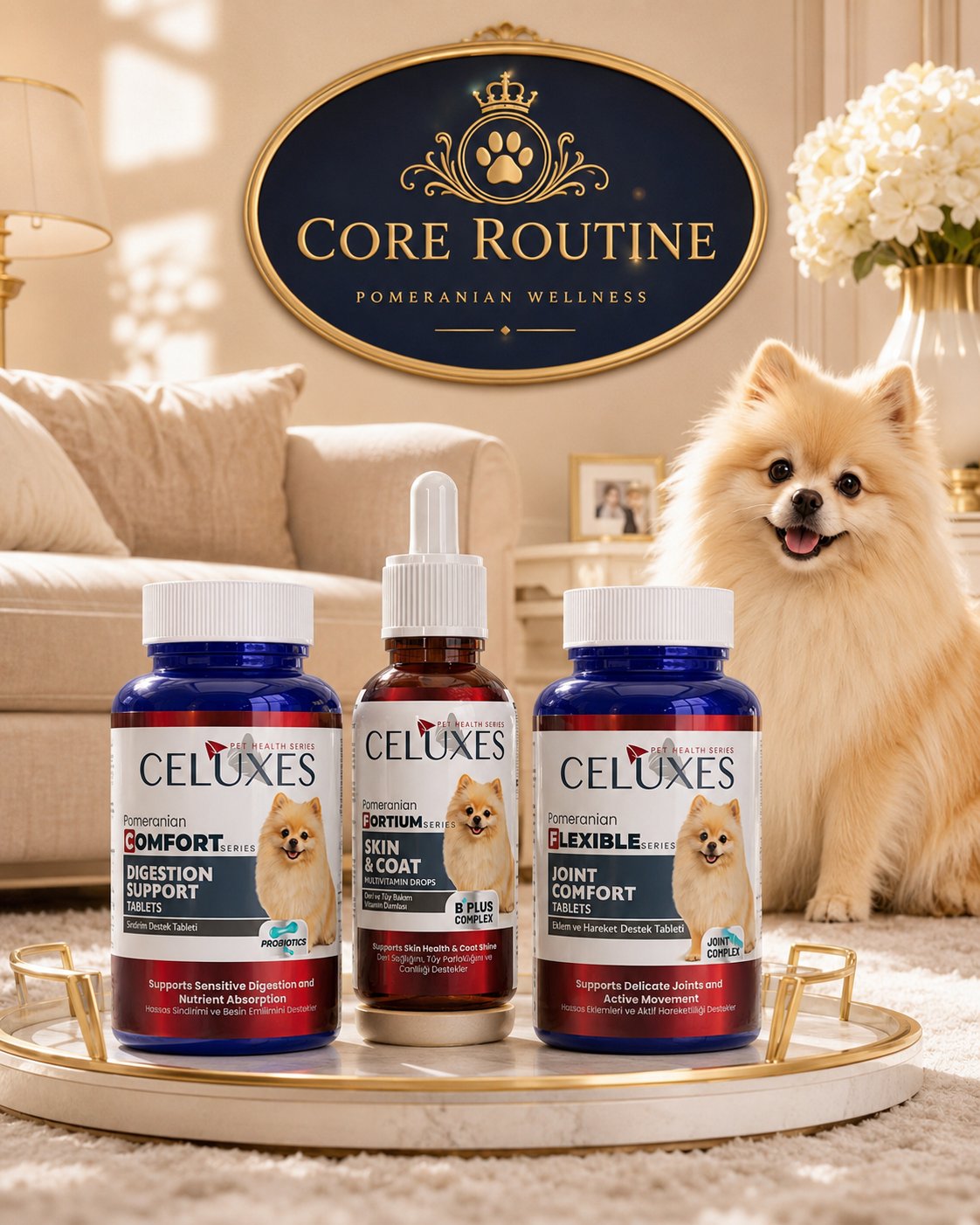 Celuxes Pomeranian Core Routine Paketi | 3'lü Irka Özel Bakım Seti