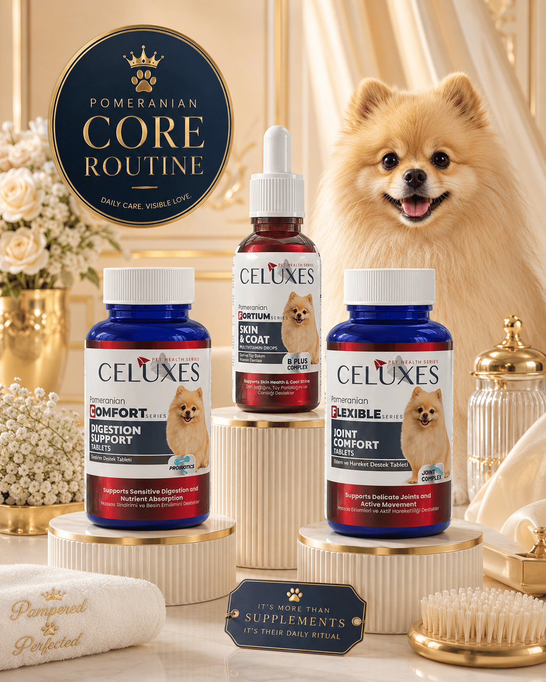 Celuxes Pomeranian Core Routine Paketi | 3'lü Irka Özel Bakım Seti