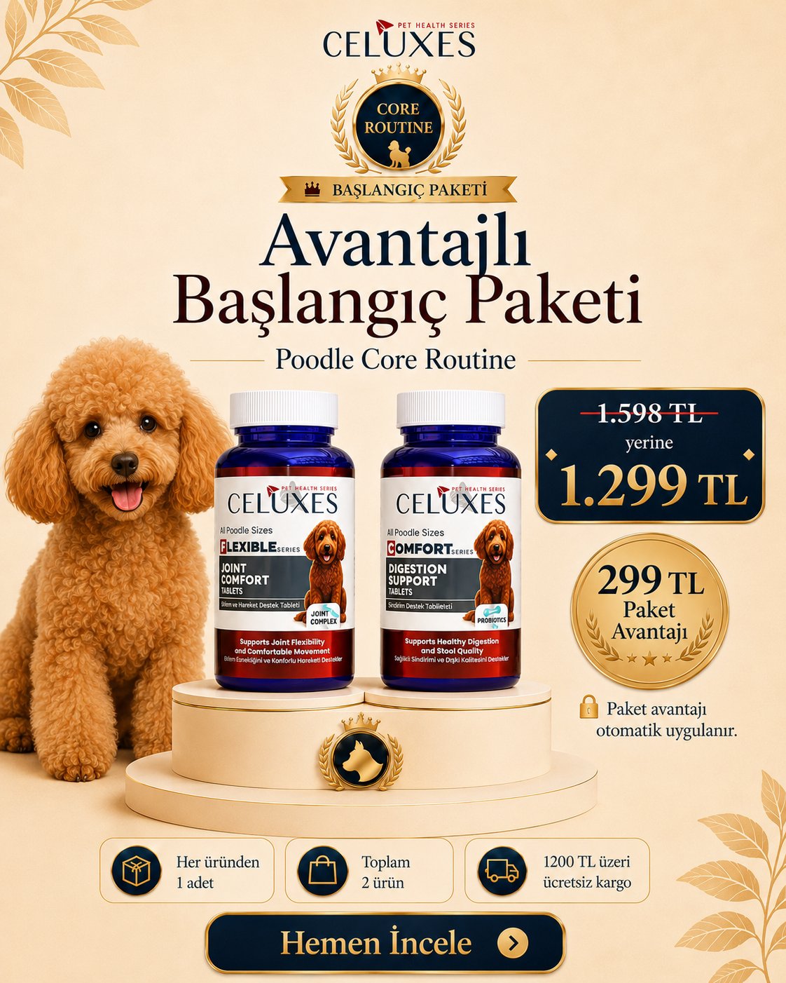 Celuxes Poodle Core Routine Bakım Paketi