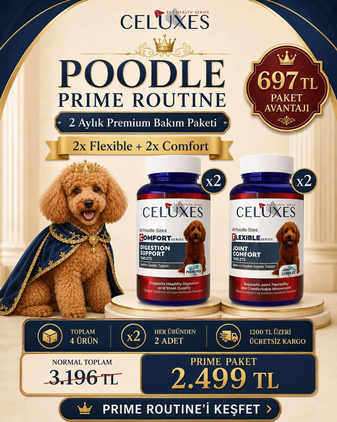 Celuxes Poodle Prime Routine Bakım Paketi