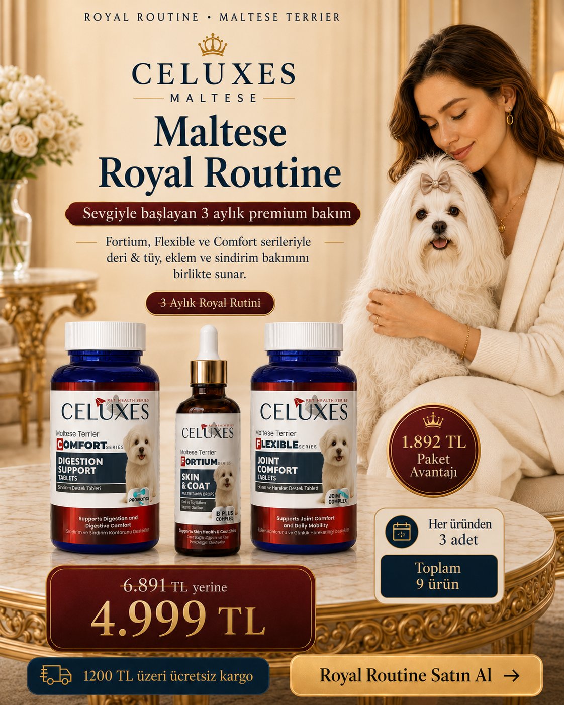 Maltese Terrier Royal Routine Bakım Paketi