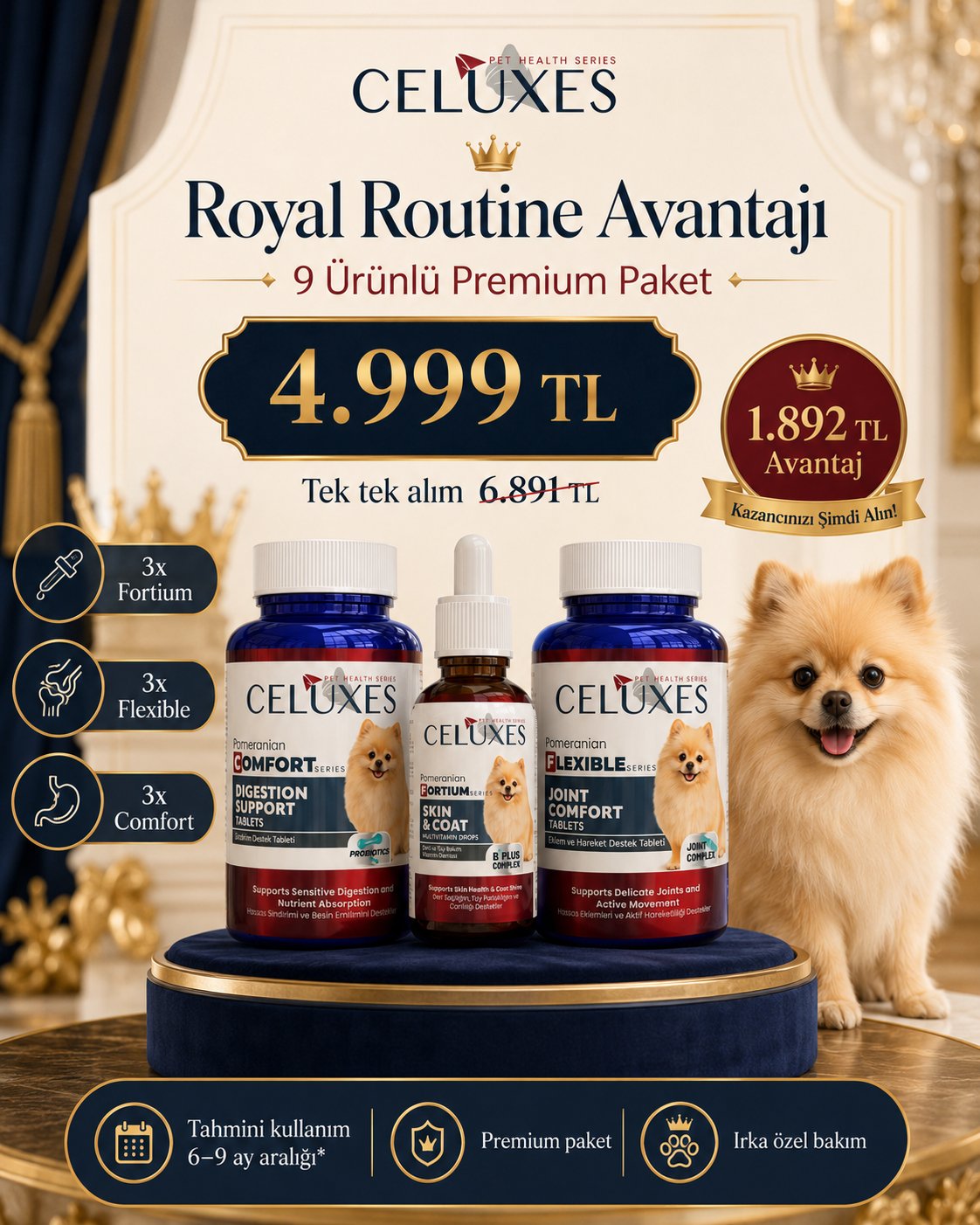 Pomeranian Royal Routine Paketi