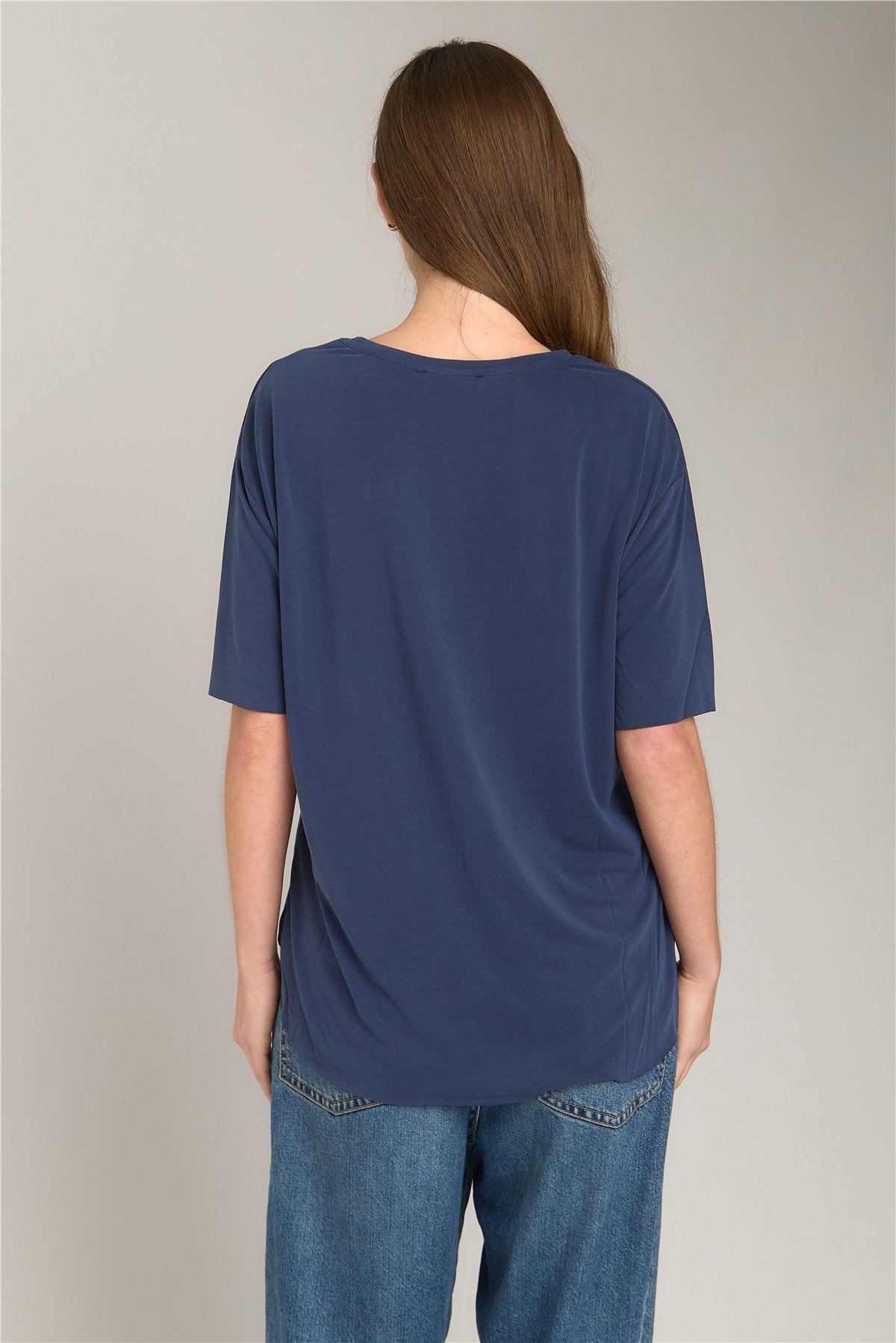 ADELE BASIC DİKİŞSİZ  TSHIRT - Lacivert