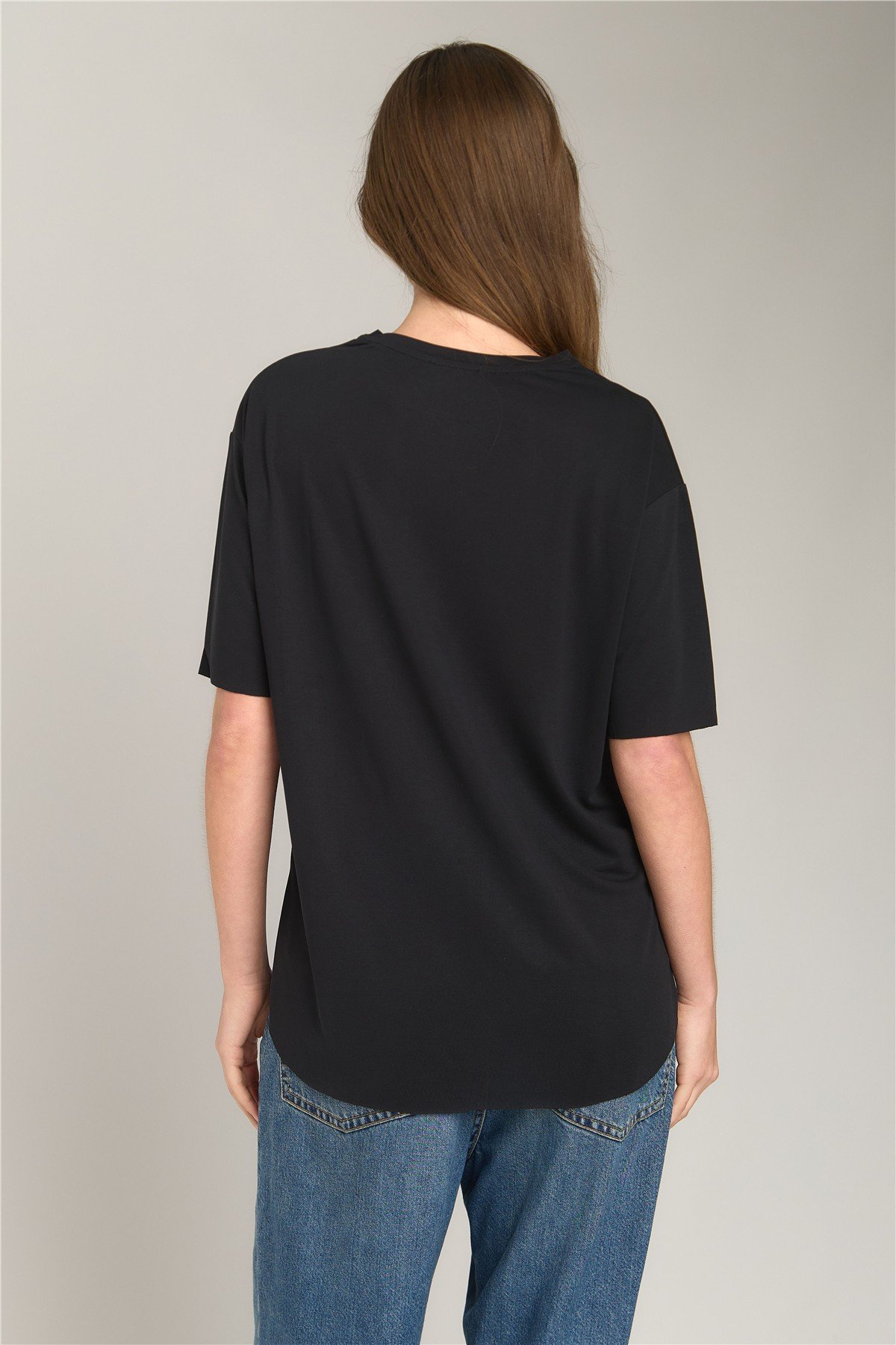 ADELE BASIC DİKİŞSİZ  TSHIRT - Siyah