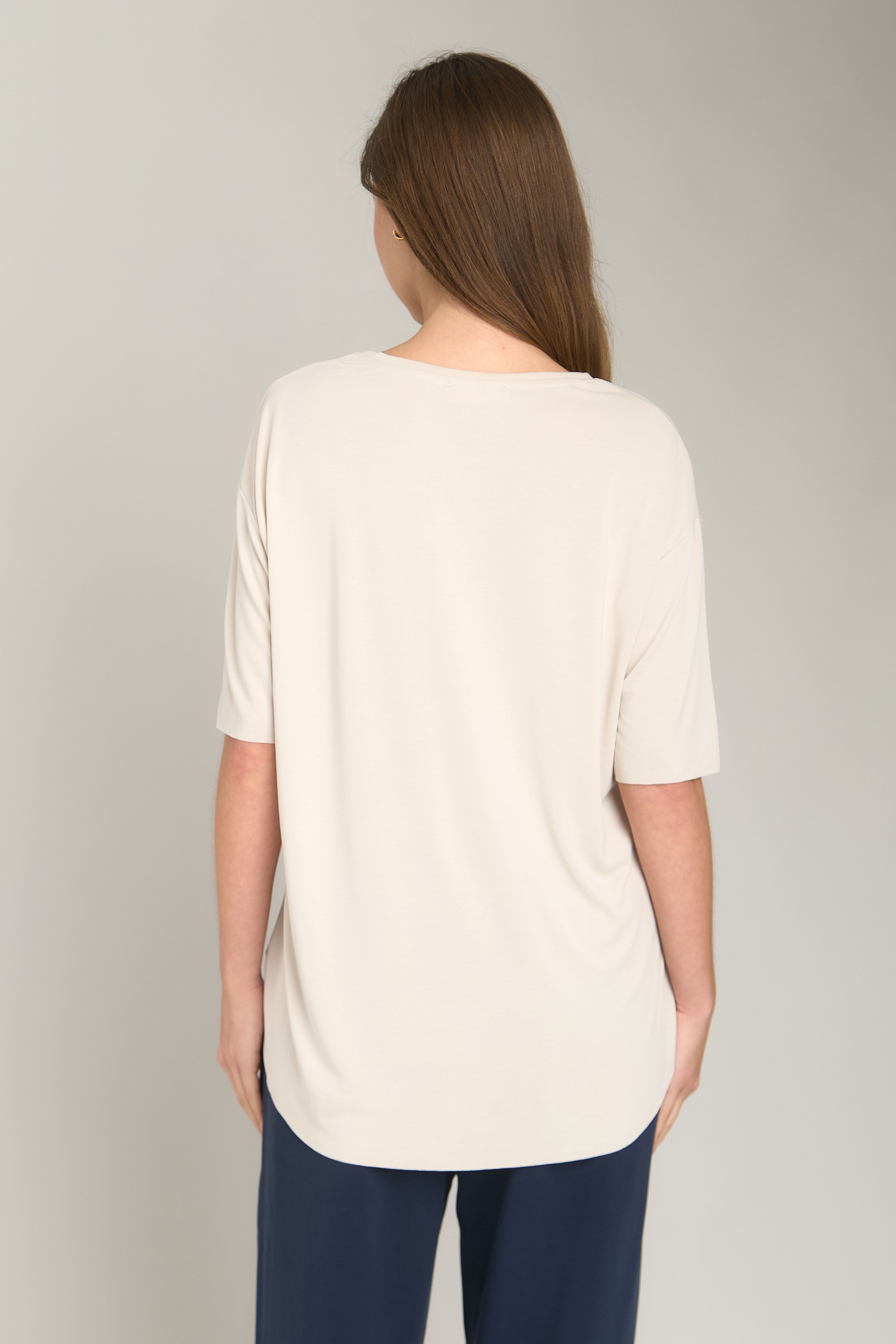 ADELE BASIC DİKİŞSİZ  TSHIRT - Taş