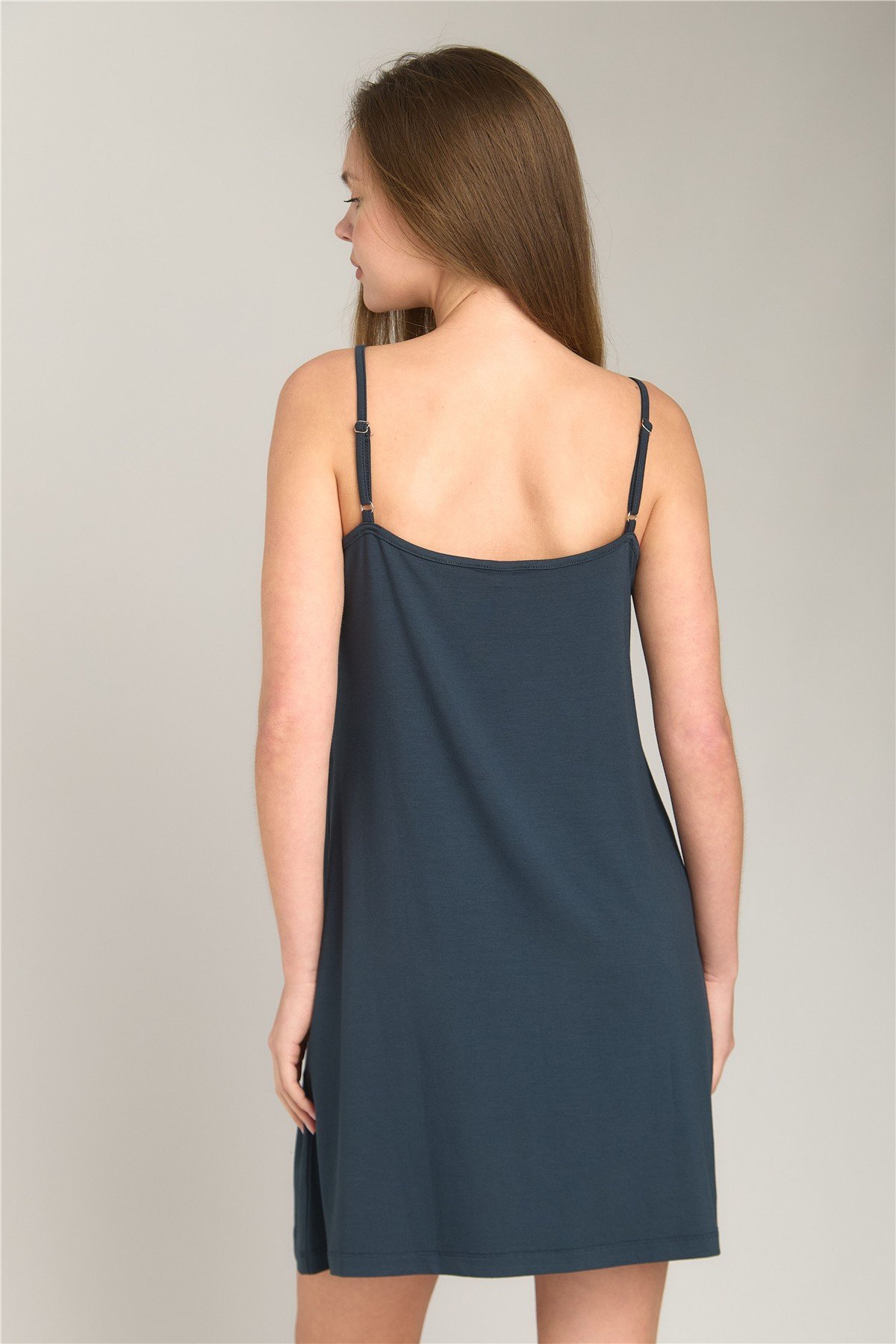 ELLA ÖRME İP ASKILI DANTELLİ GECELİK