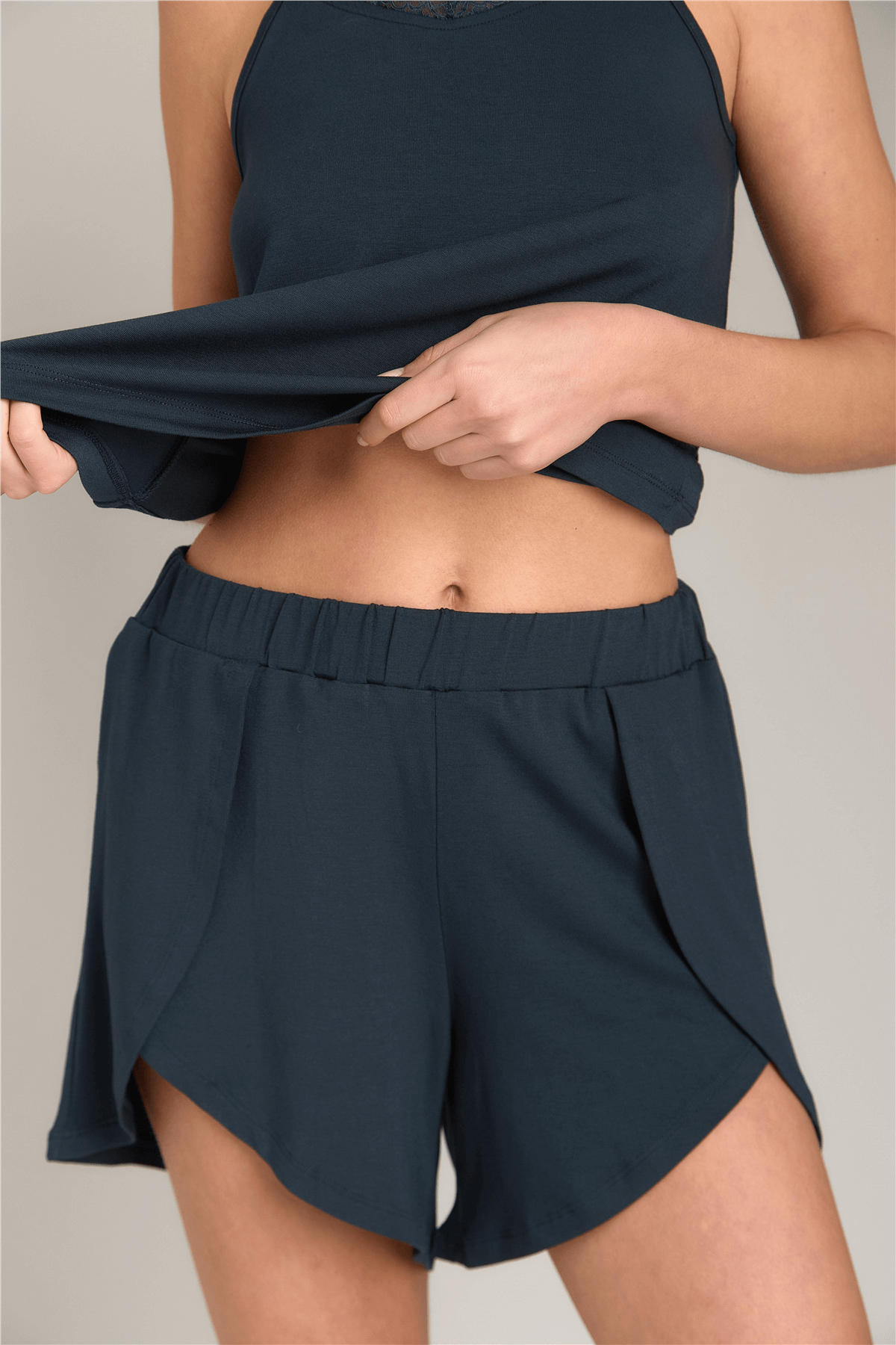 Ella Örme Yırmaçlı Şort - Antrasit