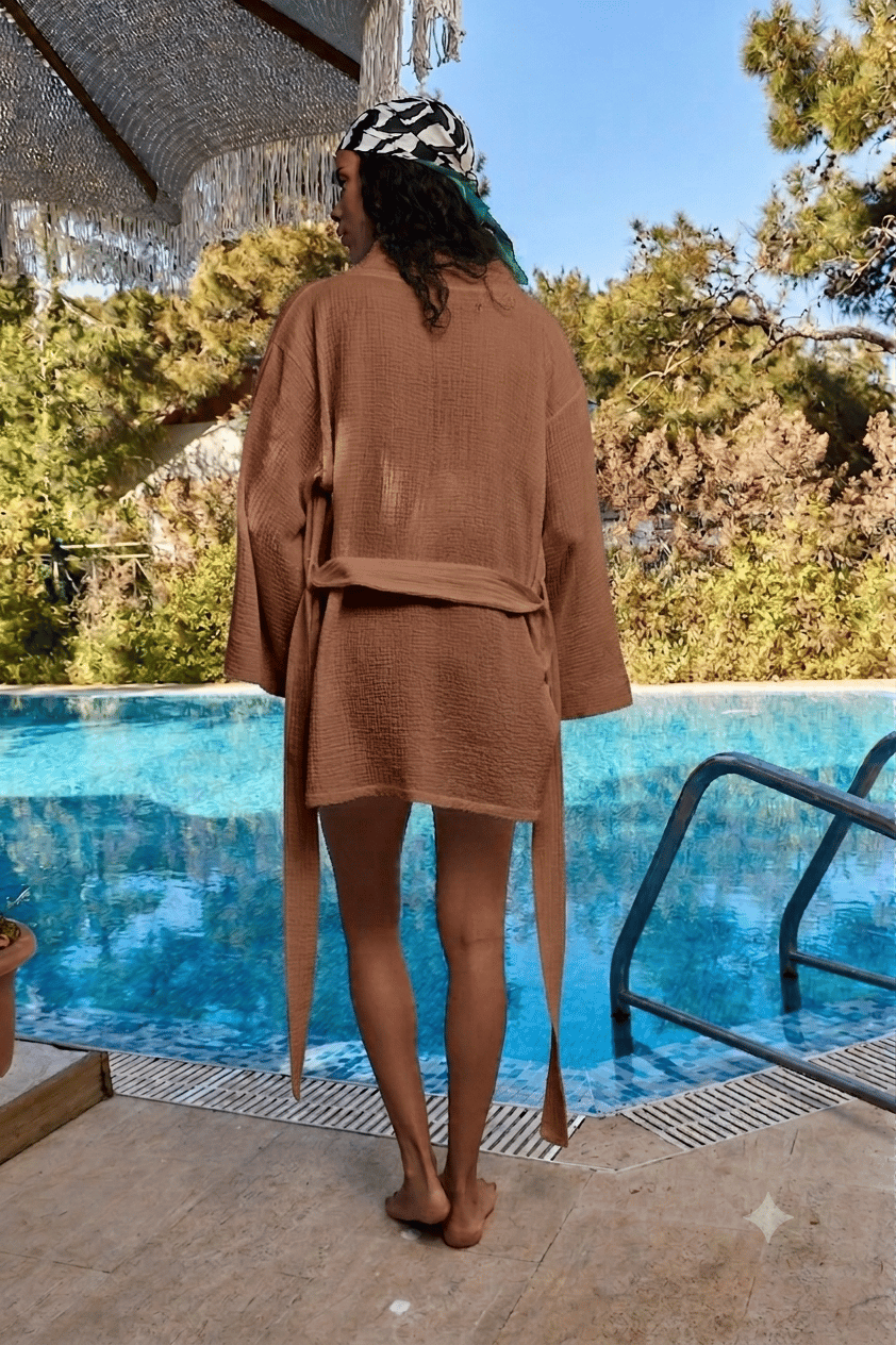 SERENA Müslin Kimono - Kahverengi