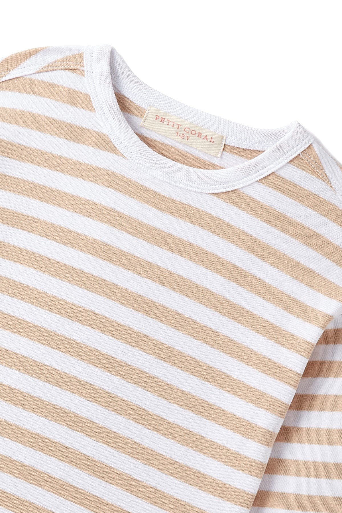 Bej Çizgili Basic Tişört