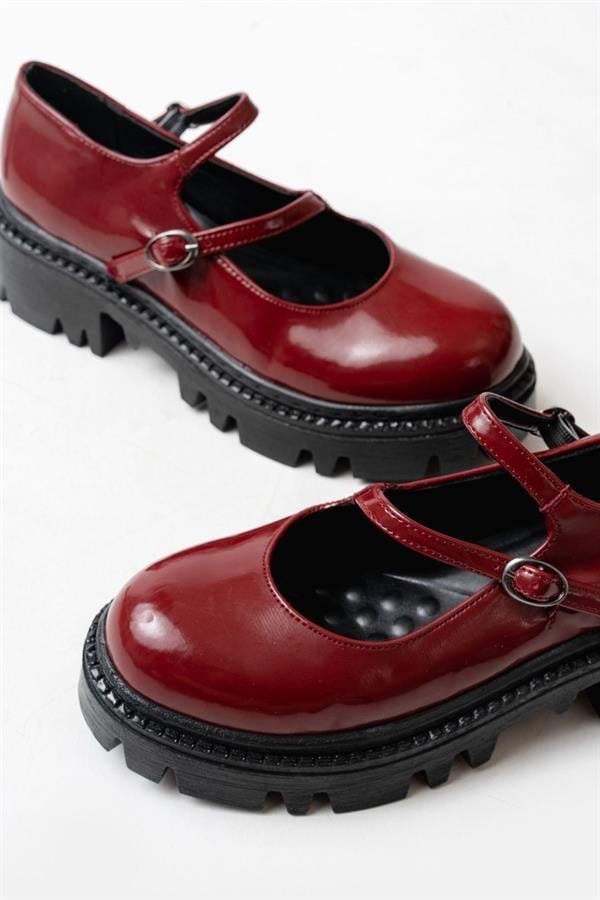 868-756 Bordo Rugan Günlük Yüksek Tabanlı Loafer Ayakkabı