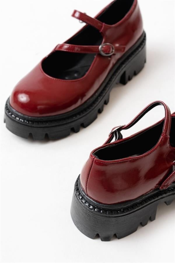 868-756 Bordo Rugan Günlük Yüksek Tabanlı Loafer Ayakkabı