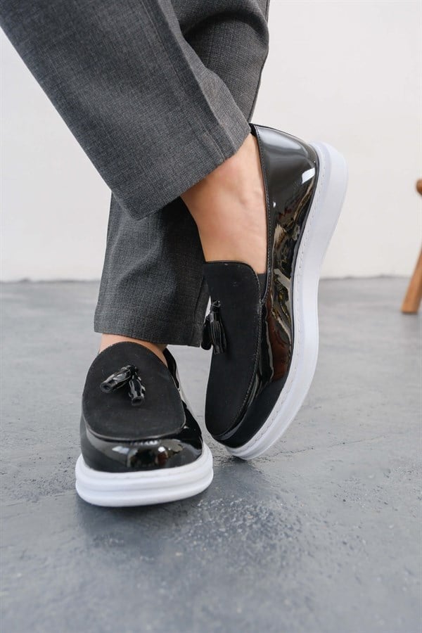 MN002 - RBT Loafer Verniciata Erkek Ayakkabı SIYAH