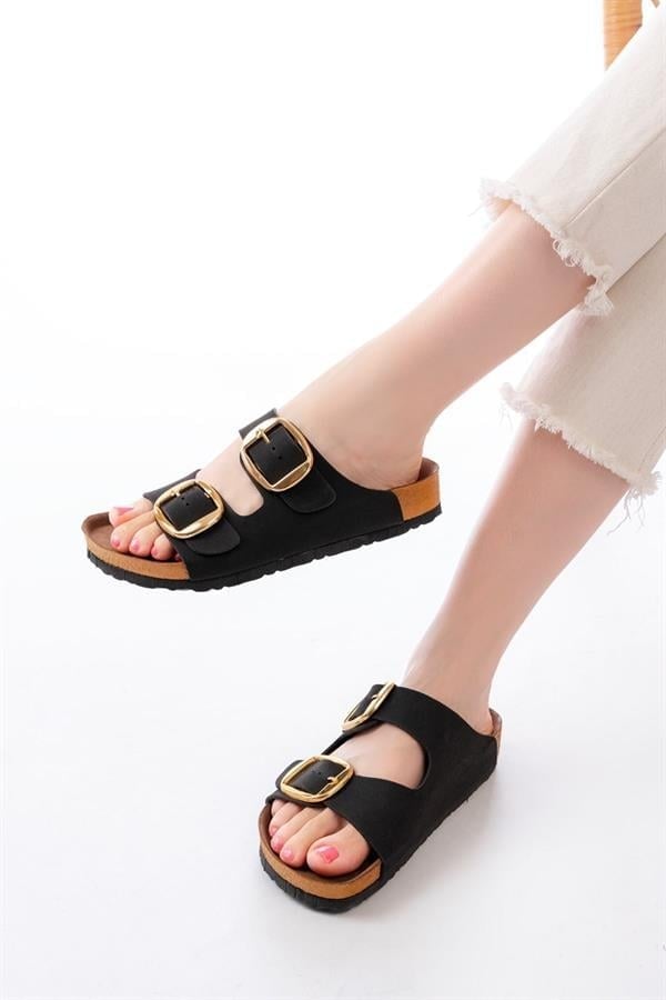 P-101 Siyah Günlük Birkenstock Kadın Terlik
