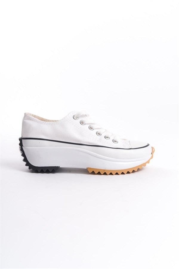 PARIS Bağcıklı Ortopedik Taban Kadın Sneaker Spor Ayakkabı  TBT - Beyaz
