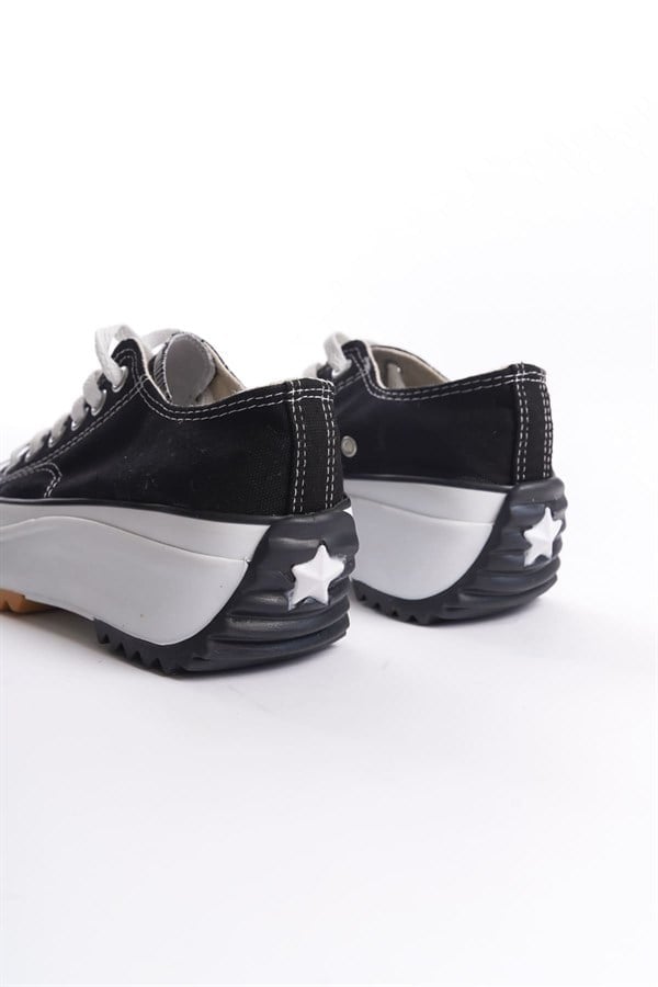 PARIS Bağcıklı Ortopedik Taban Kadın Sneaker Spor Ayakkabı  TBT - Siyah