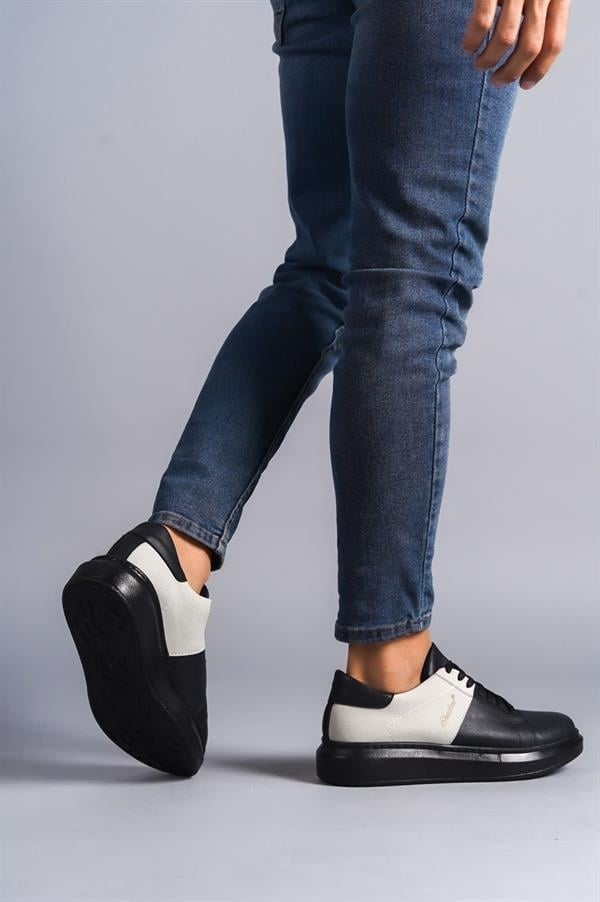 SLW151 Boost Bağcıklı Cilt Süet Erkek Günlük Sneaker Ayakkabı CSST - Siyah/Gri