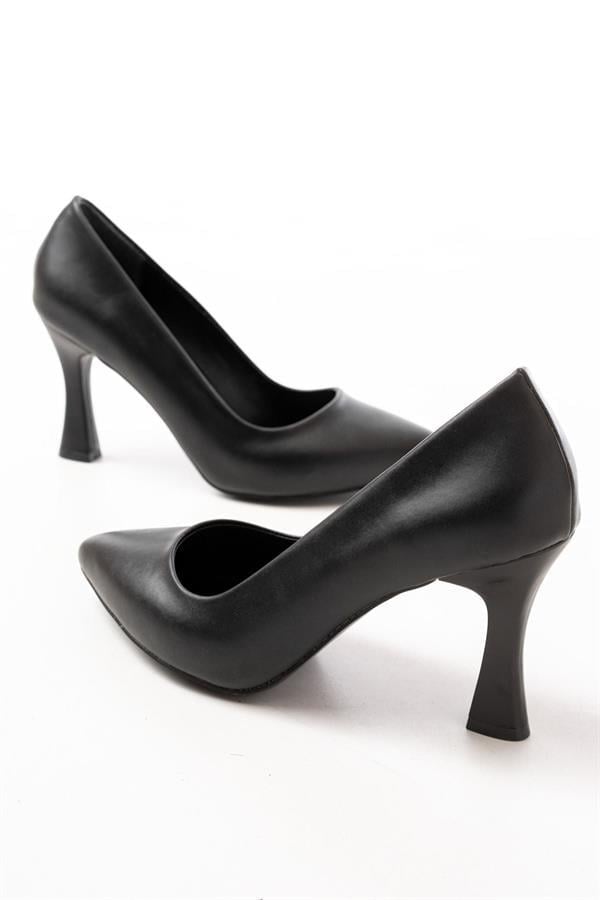 ST-001 Siyah Günlük 9 Cm Topuklu Bayan Stiletto Ayakkabı