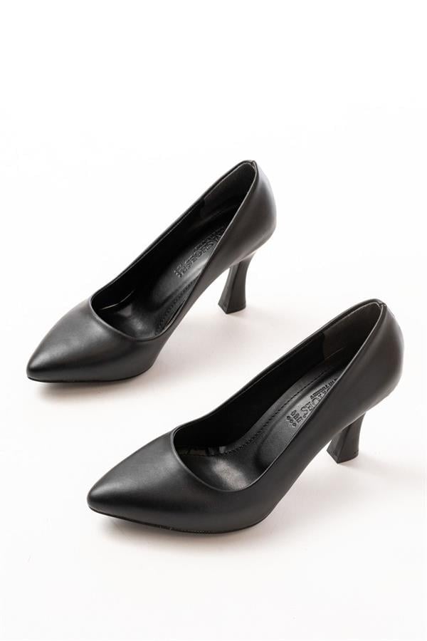 ST-001 Siyah Günlük 9 Cm Topuklu Bayan Stiletto Ayakkabı