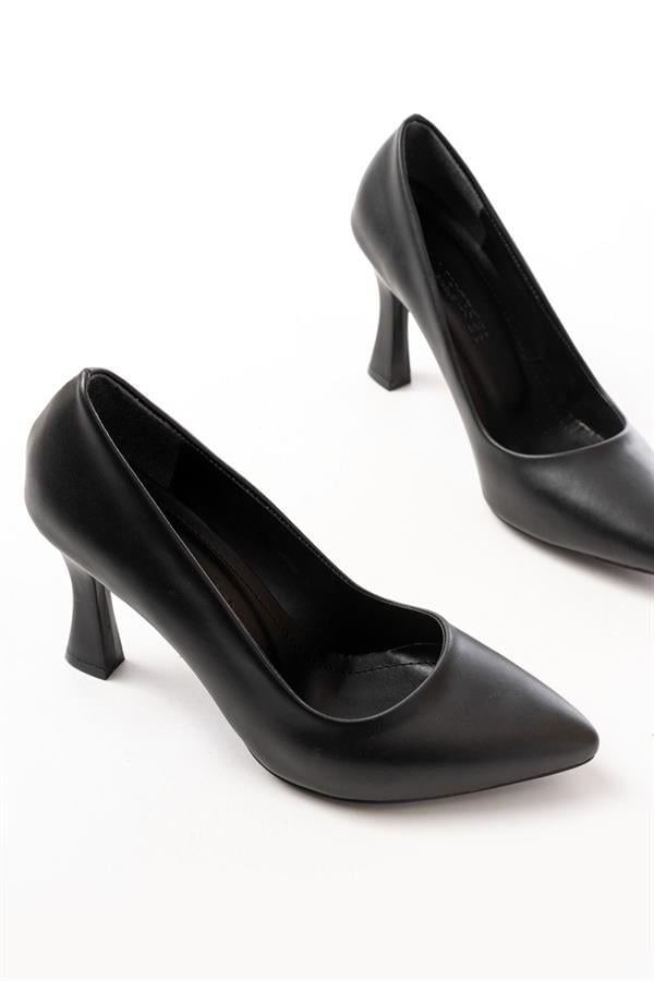 ST-001 Siyah Günlük 9 Cm Topuklu Bayan Stiletto Ayakkabı