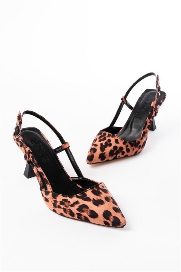 ST-002 Leopar Günlük 7 Cm Topuklu Bayan Ayakkabı