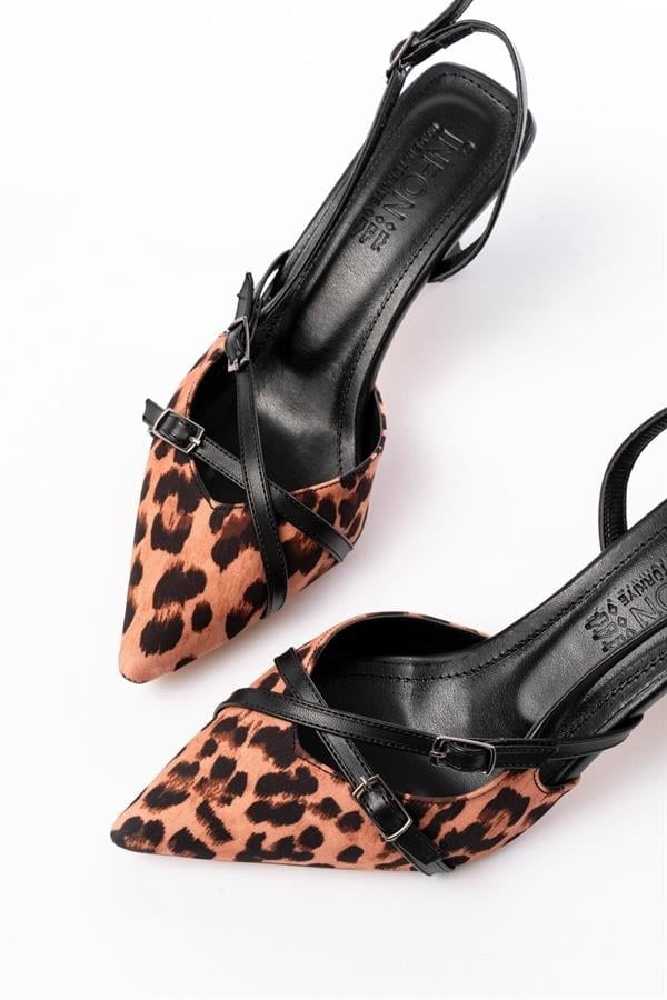 ST-005 Leopar Günlük 7 Cm Topuklu Bayan Ayakkabı