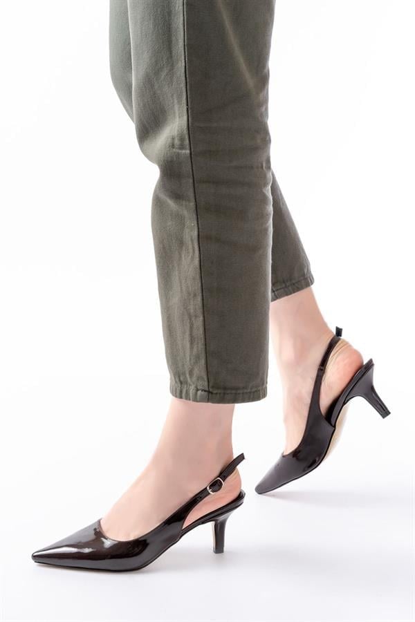 ST-1152 Bebe Mavi Rugan Günlük 7 Cm Topuklu Kadın Ayakkabı