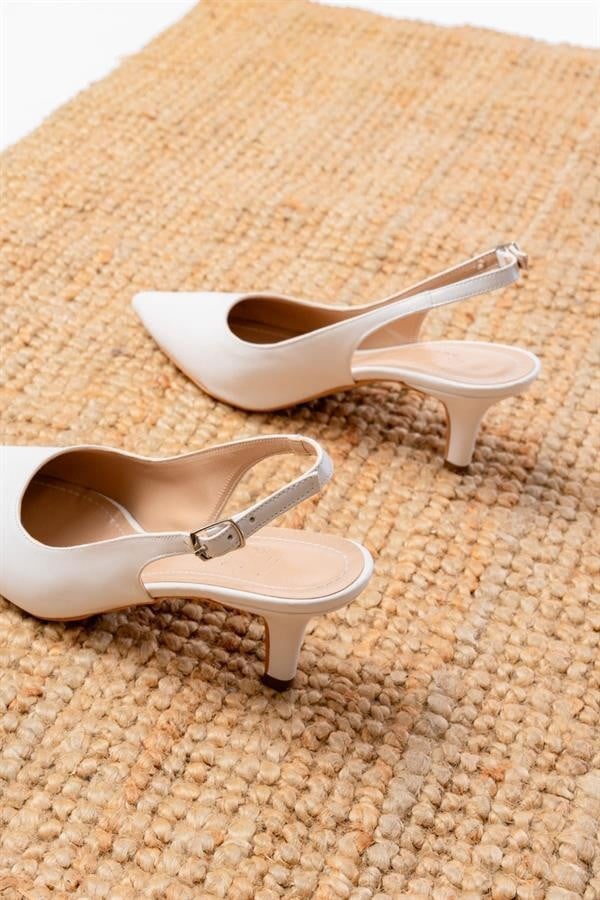 ST-1152 Beyaz Günlük 7 Cm Topuklu Kadın Ayakkabı