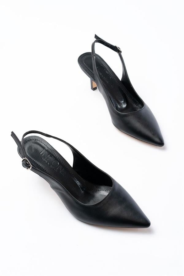 ST-1152 Siyah Günlük 7 Cm Topuklu Kadın Ayakkabı