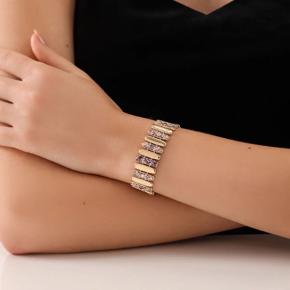 Regold Mor Taşlı 4'lü Set