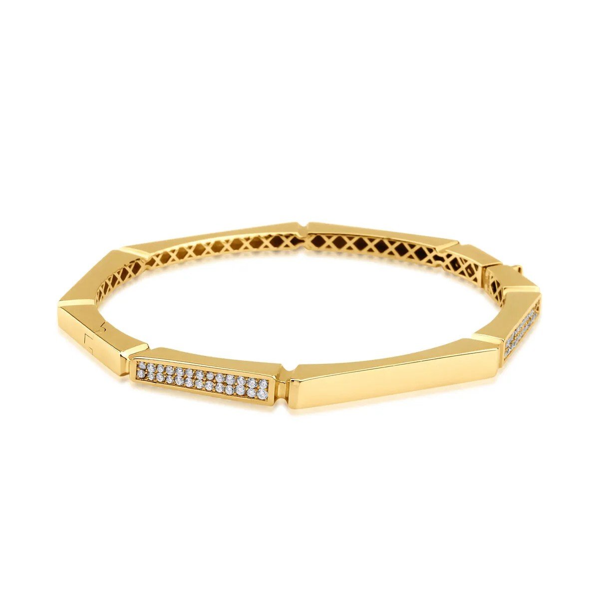 Regold Taşlı Dikdörtgen Kelepçe