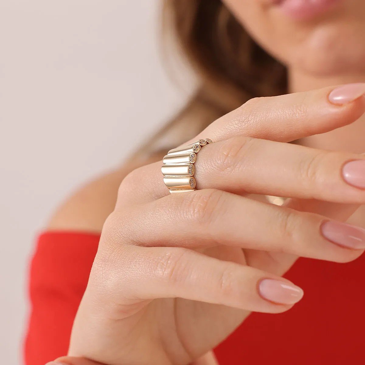 Regold Taşlı Silindir 4'lü Set