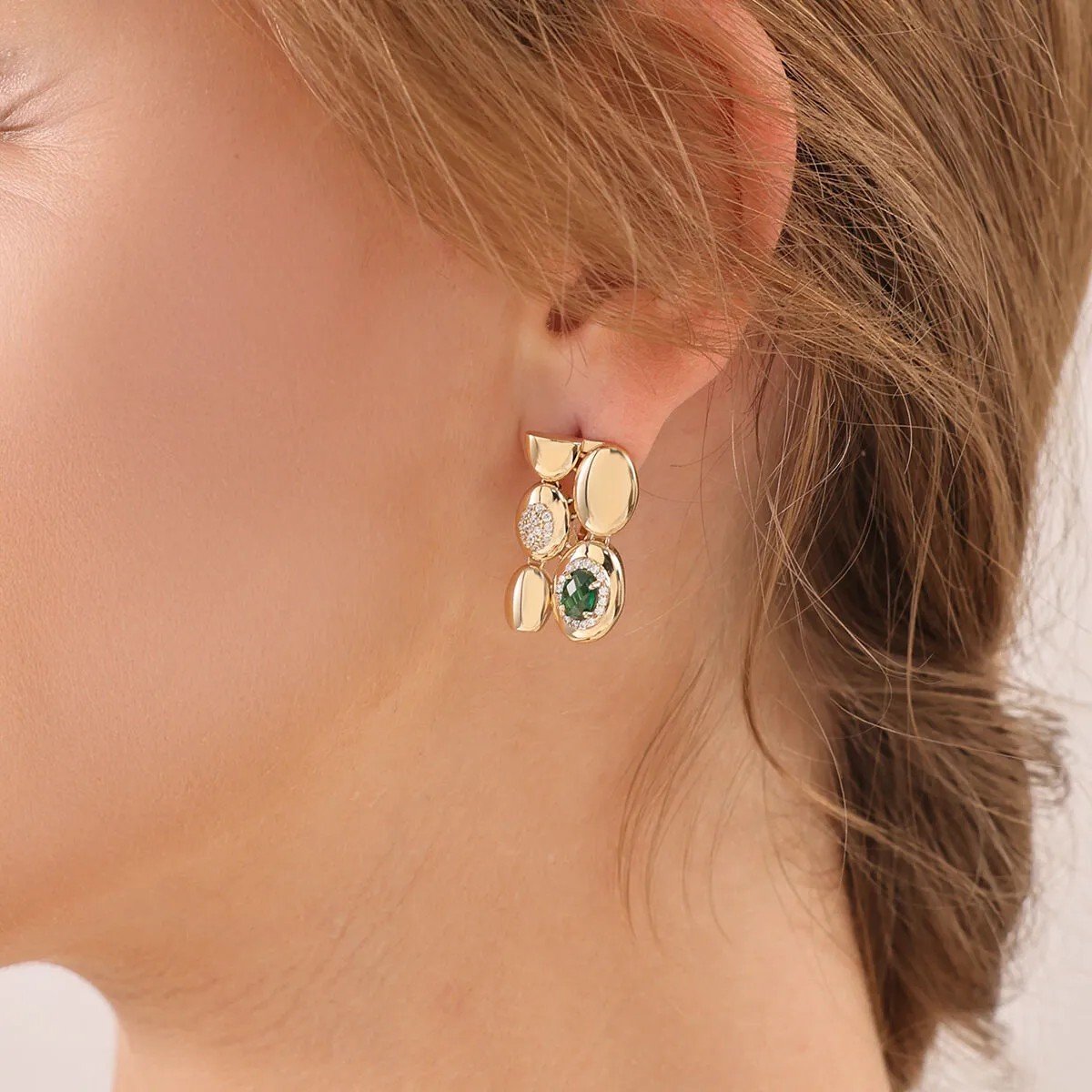 Regold Taşlı Yeşil 4'lü Set