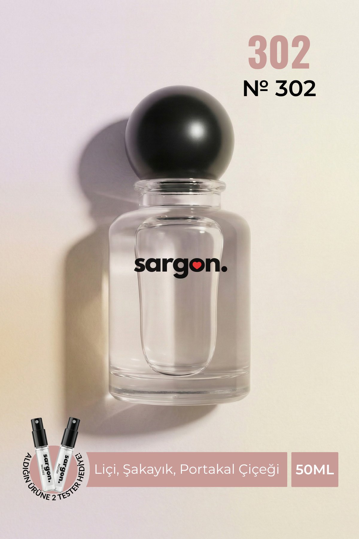 Sargon No:302 Unisex Parfüm 50 ml EDP | Beyaz Çiçekler & Meyveli