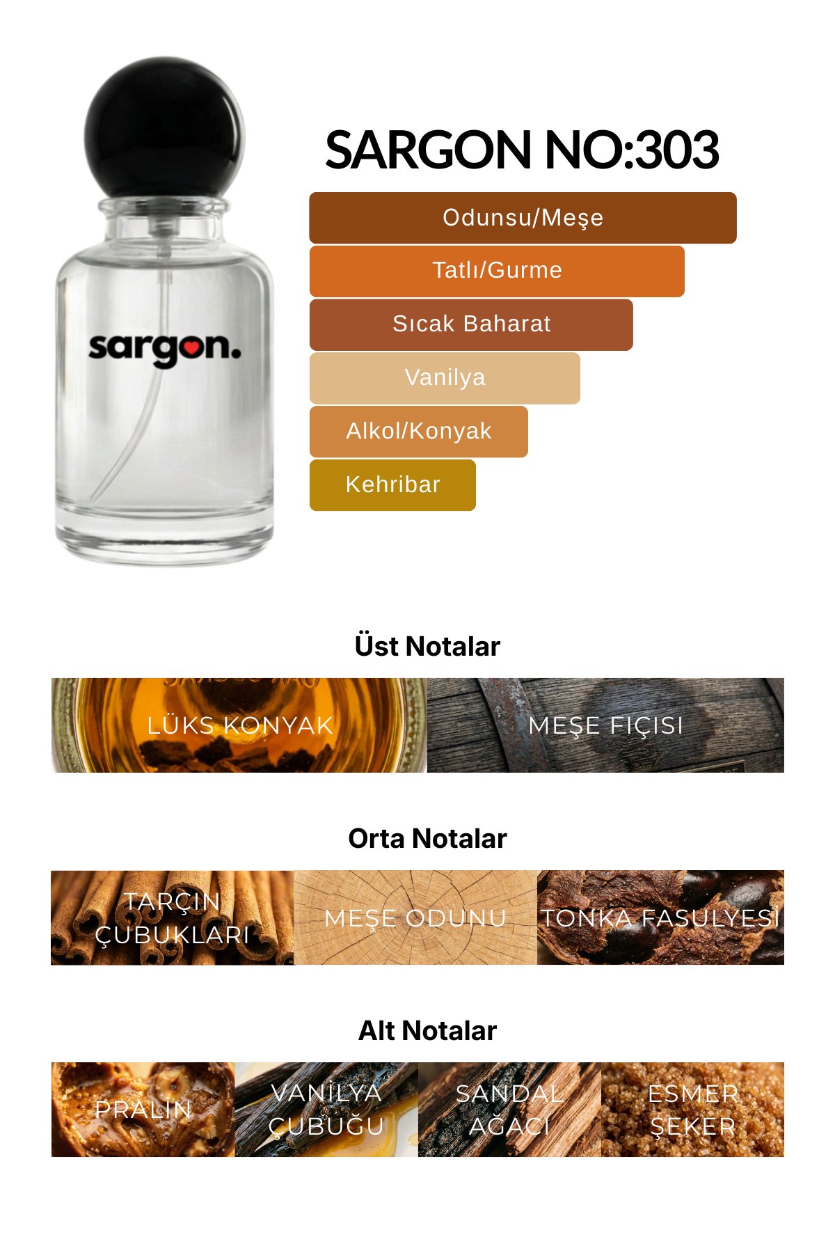 Sargon No:303 Unisex Parfüm 50 ml EDP | Oryantal & Gurme