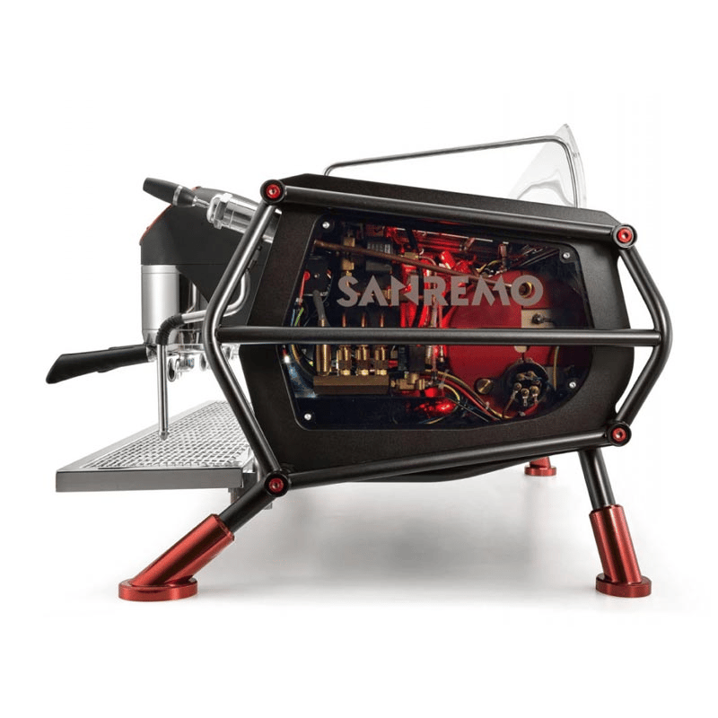 Sanremo Racer Naked Multiboiler Tam Otomatik Espresso Kahve Makinesi, 2 Gruplu, Siyah