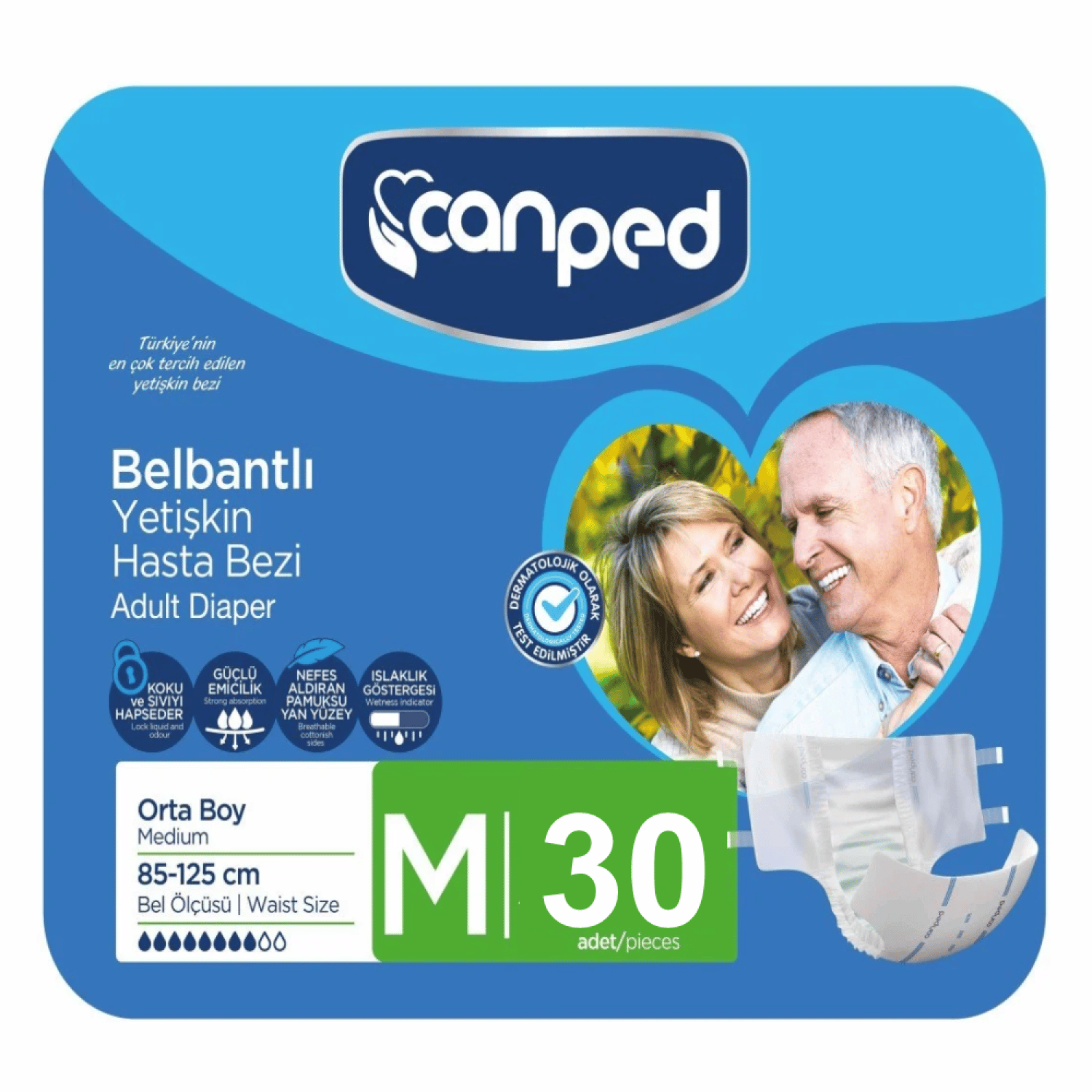 Canped Belbantlı Tekstil Hasta Bezi M 30'lu
