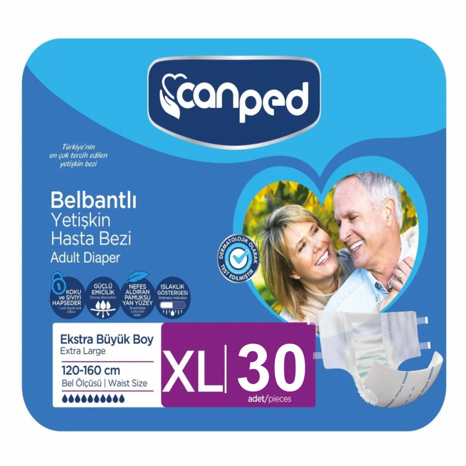 Canped Belbantlı Tekstil Hasta Bezi Xl 30'lu