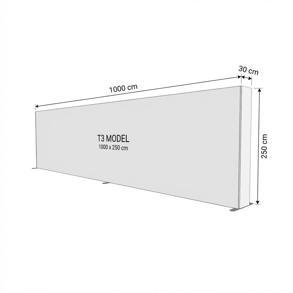 T3 Modüler Lightbox 1000×250 cm - Yakın Plan Detay